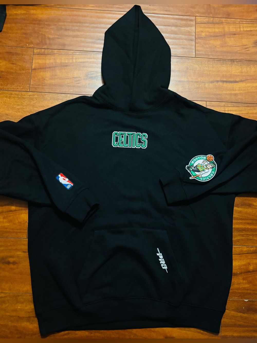 Pro Standard Boston Celtics Hoodie Mens Sz XL Black Patches Embroidered NEW